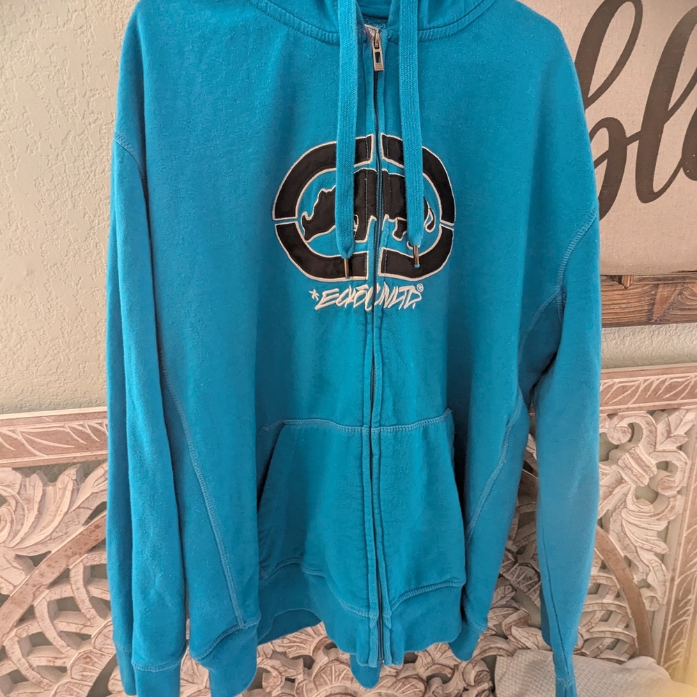 Ecko Unlimited Blue Zip Up Sweater